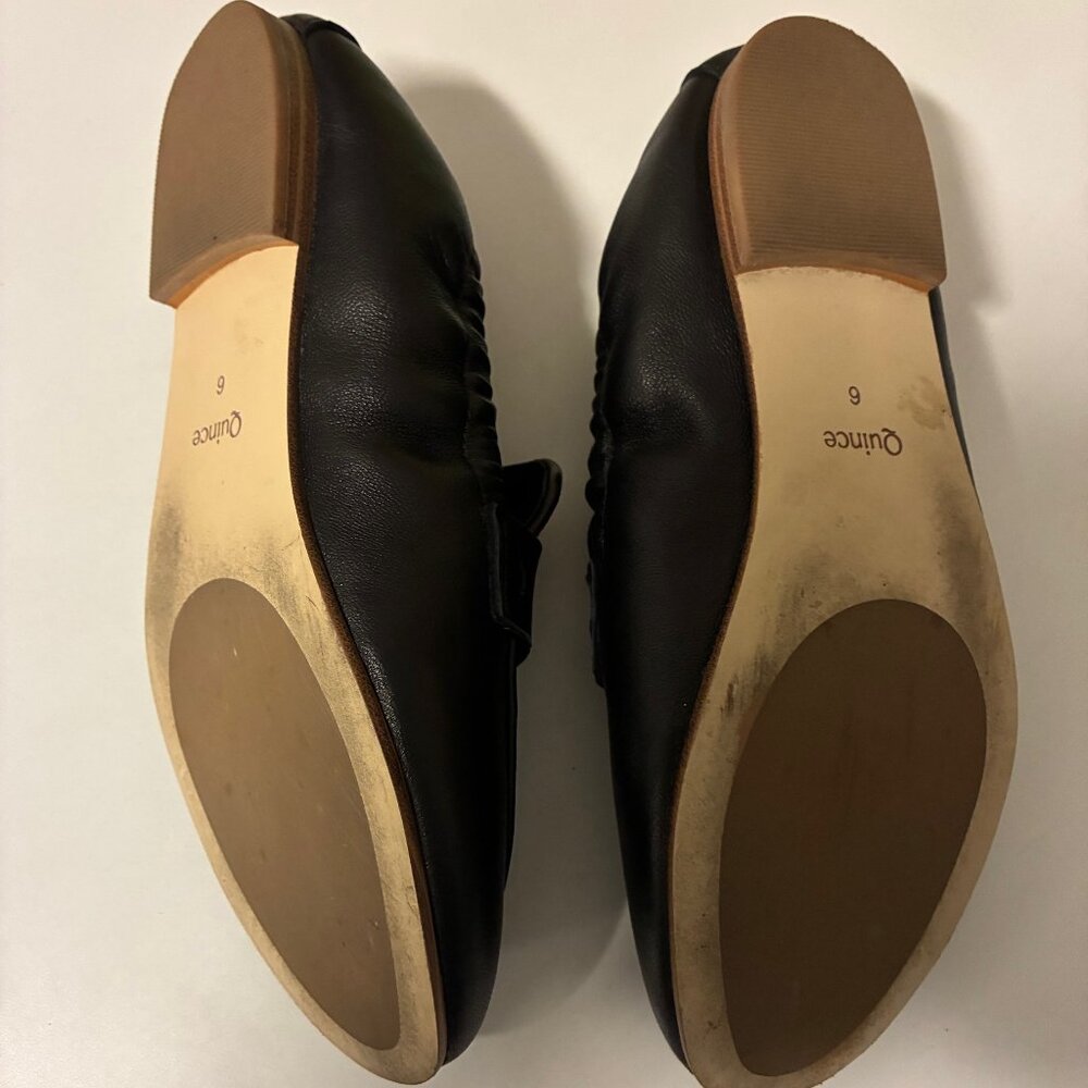 Quince Italian Leather Soft Loafer Flats Black Women’s Size 6 - Picture 7 of 8